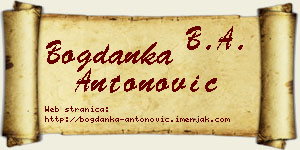 Bogdanka Antonović vizit kartica
